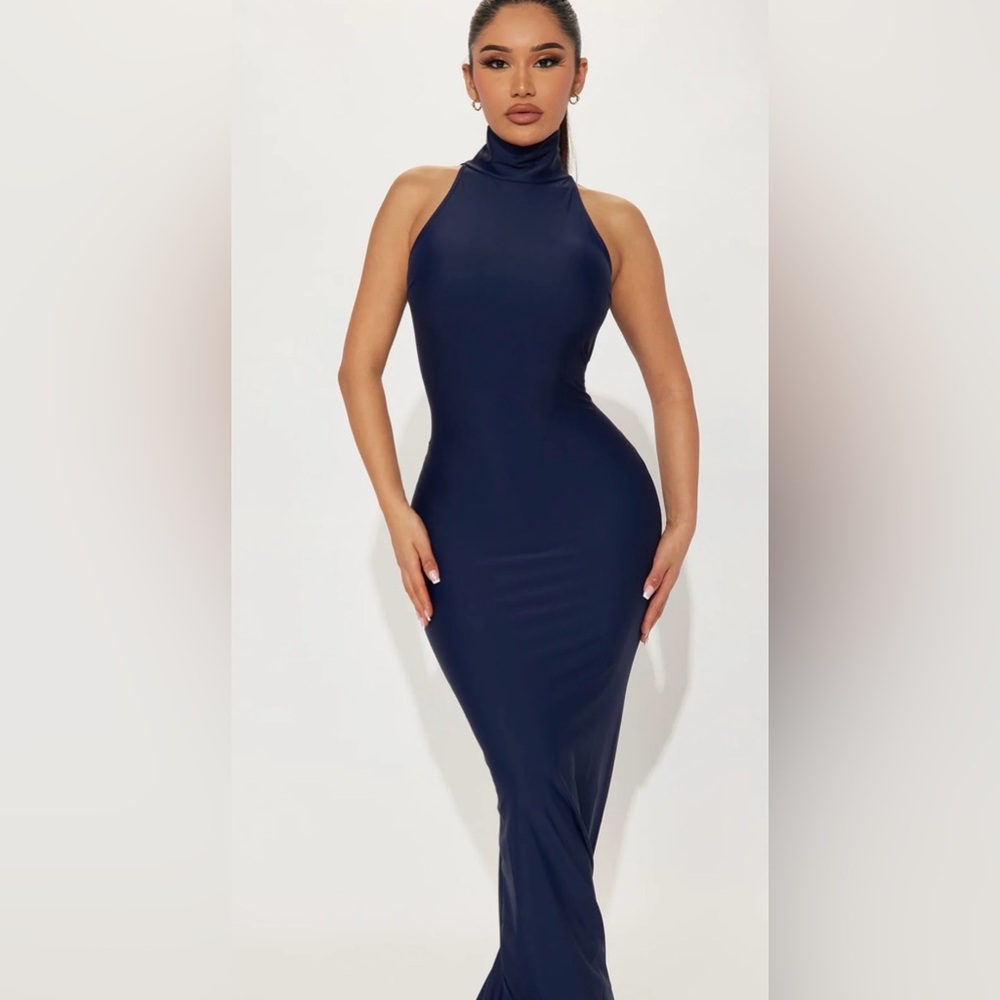 Fashion Nova Deep Blue Strapless tube Dress